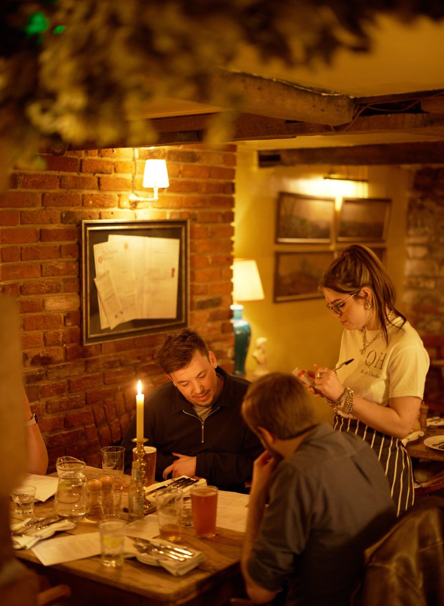 guests seated in pub dining area