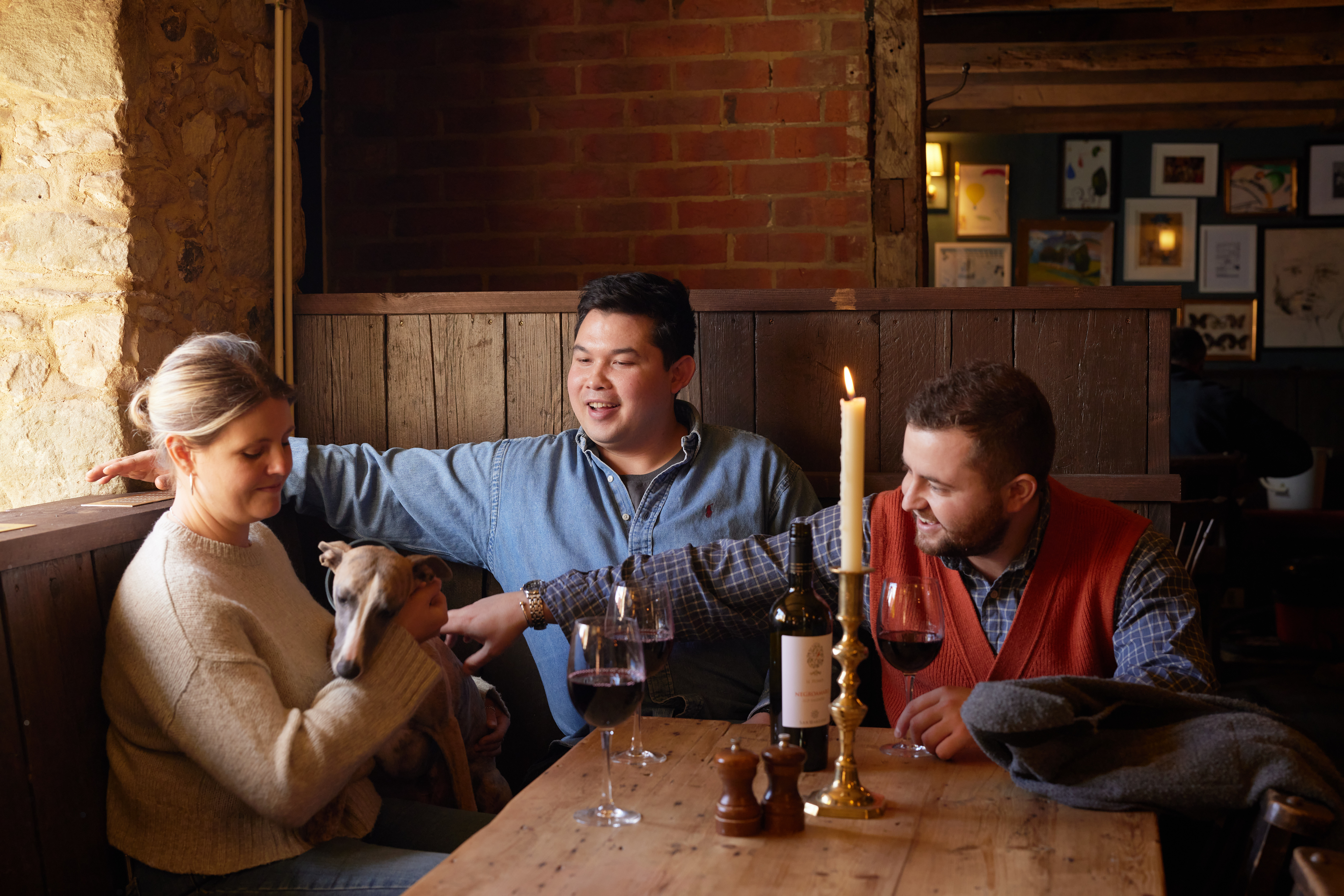 guest seated at restaurant